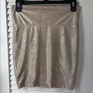 Gold mini skirt